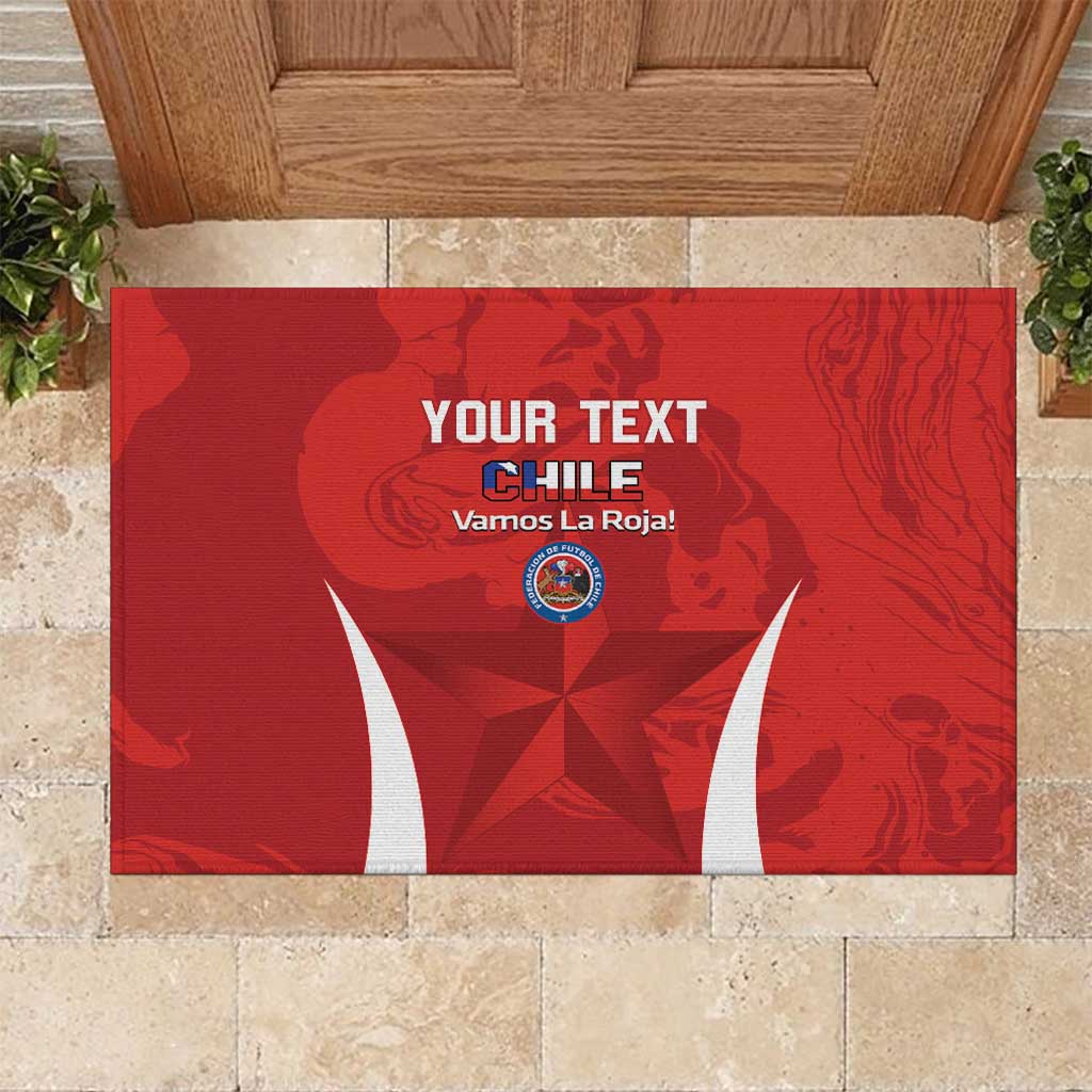 Custom Chile Football Rubber Doormat 2024 Vamos La Roja - Red - Wonder Print Shop