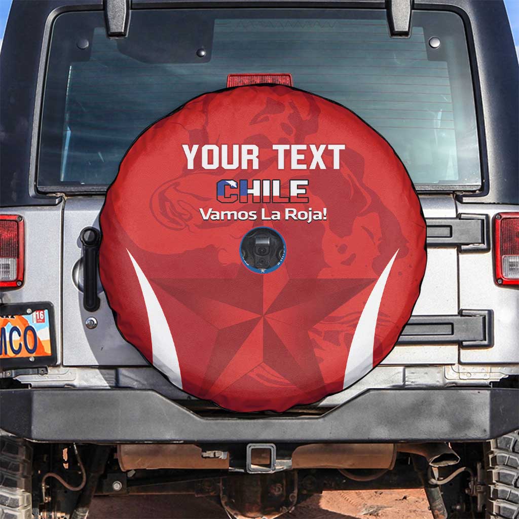 Custom Chile Football Spare Tire Cover 2024 Vamos La Roja - Red - Wonder Print Shop