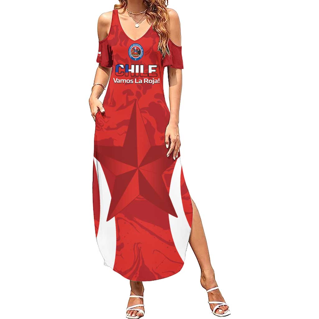 Custom Chile Football Summer Maxi Dress 2024 Vamos La Roja - Red - Wonder Print Shop