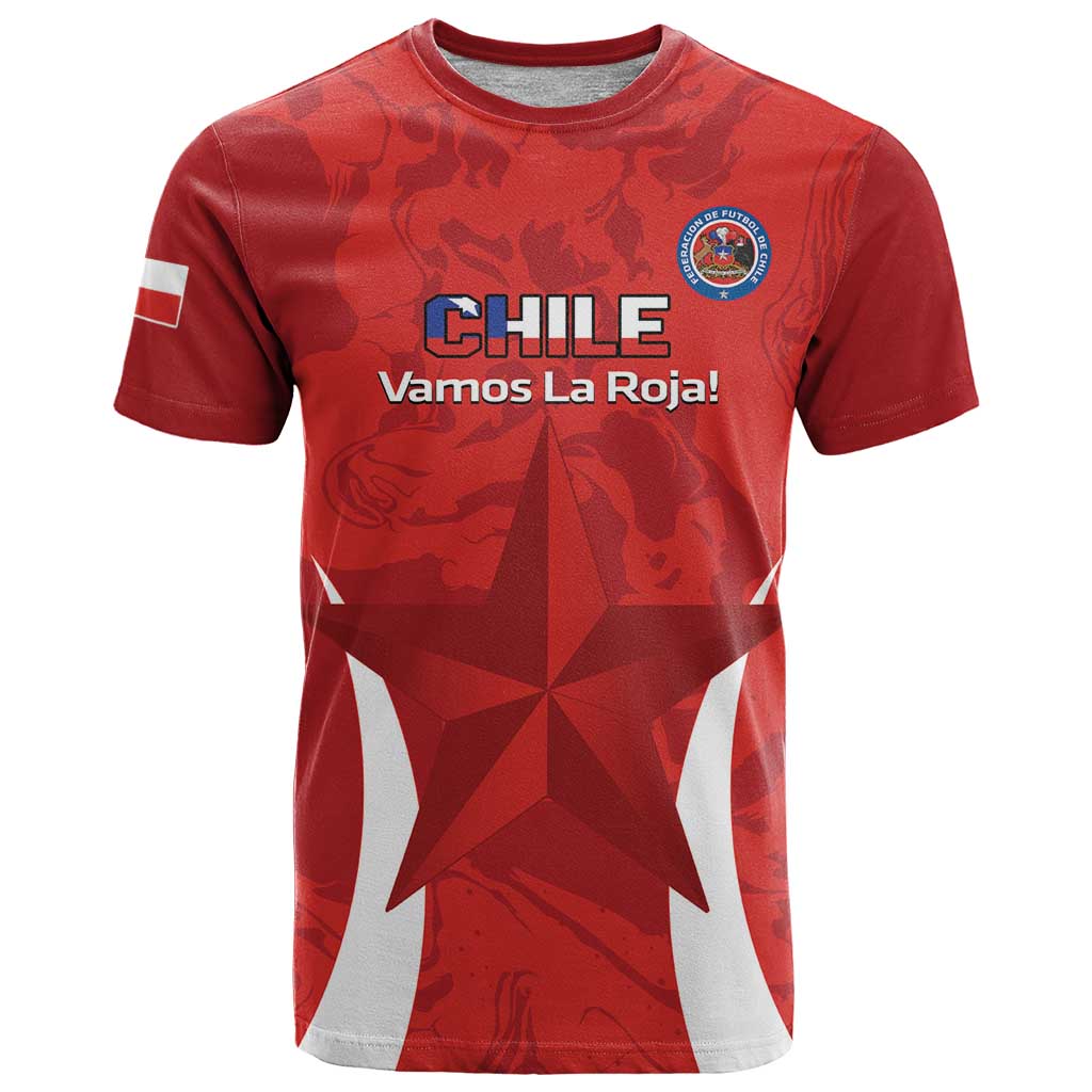 Custom Chile Football T Shirt 2024 Vamos La Roja - Red - Wonder Print Shop