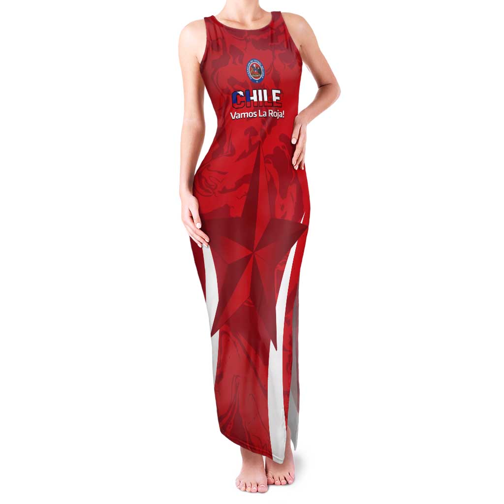 Custom Chile Football Tank Maxi Dress 2024 Vamos La Roja - Red - Wonder Print Shop