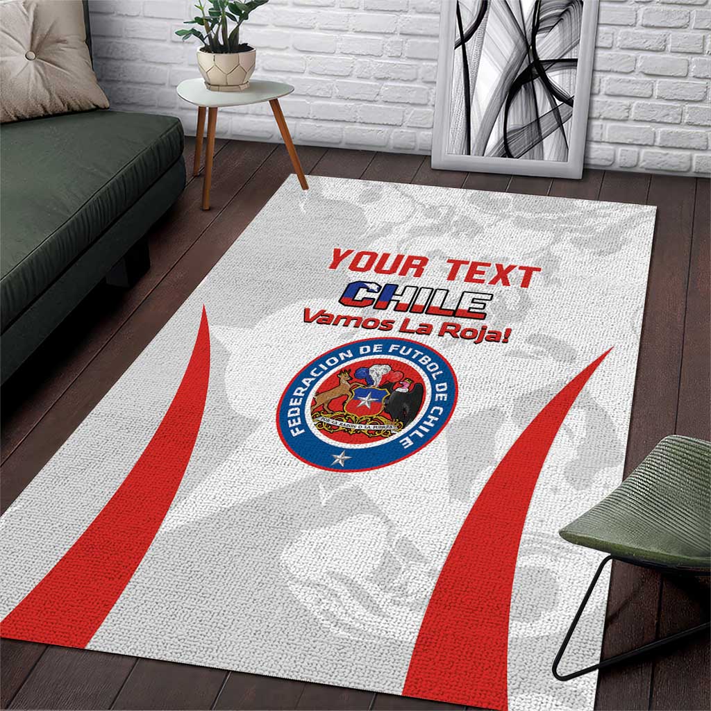 Custom Chile Football Area Rug 2024 Vamos La Roja - White - Wonder Print Shop