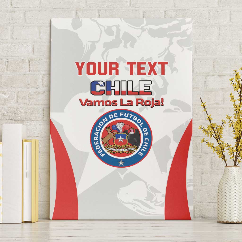 Custom Chile Football Canvas Wall Art 2024 Vamos La Roja - White - Wonder Print Shop