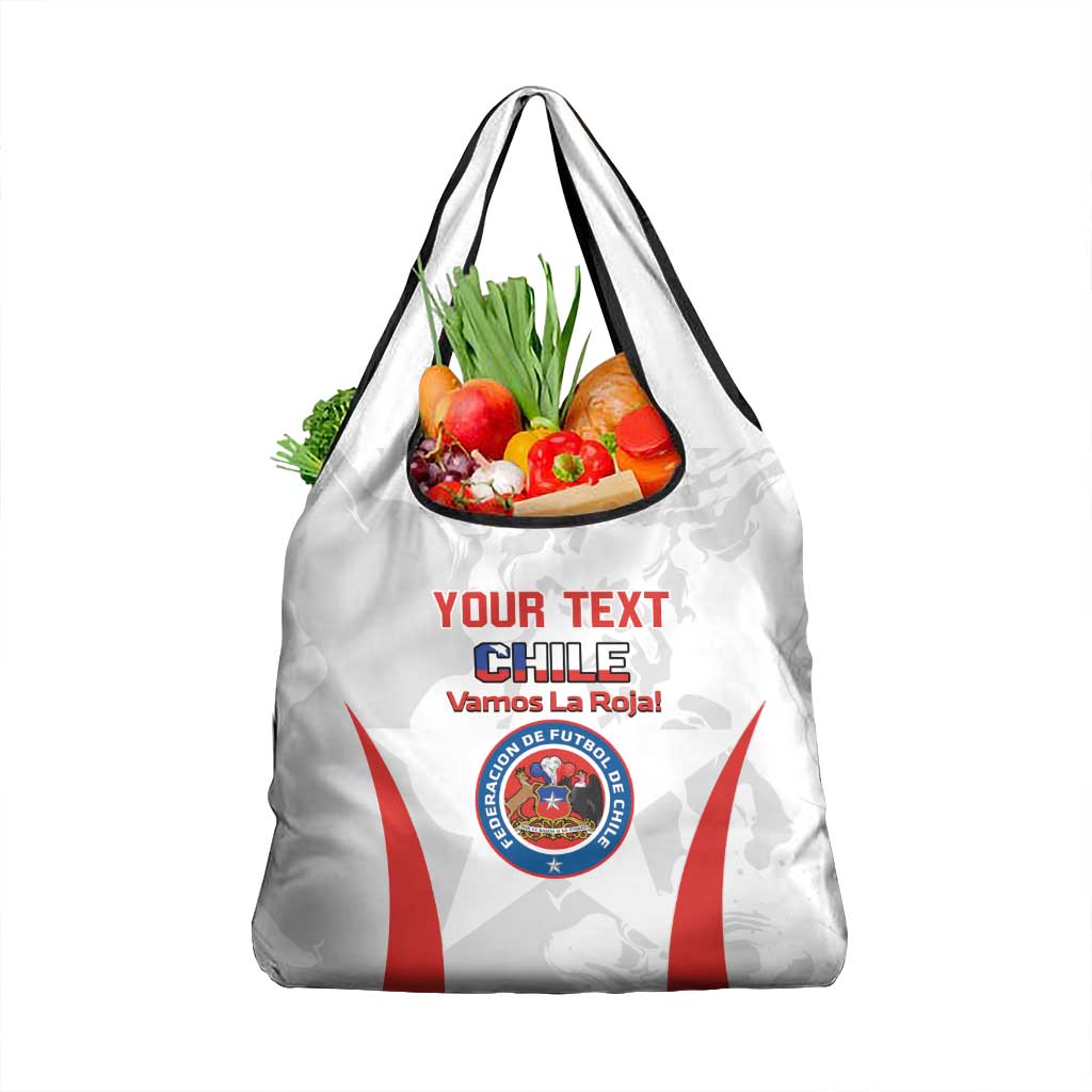 Custom Chile Football Grocery Bag Vamos La Roja - White