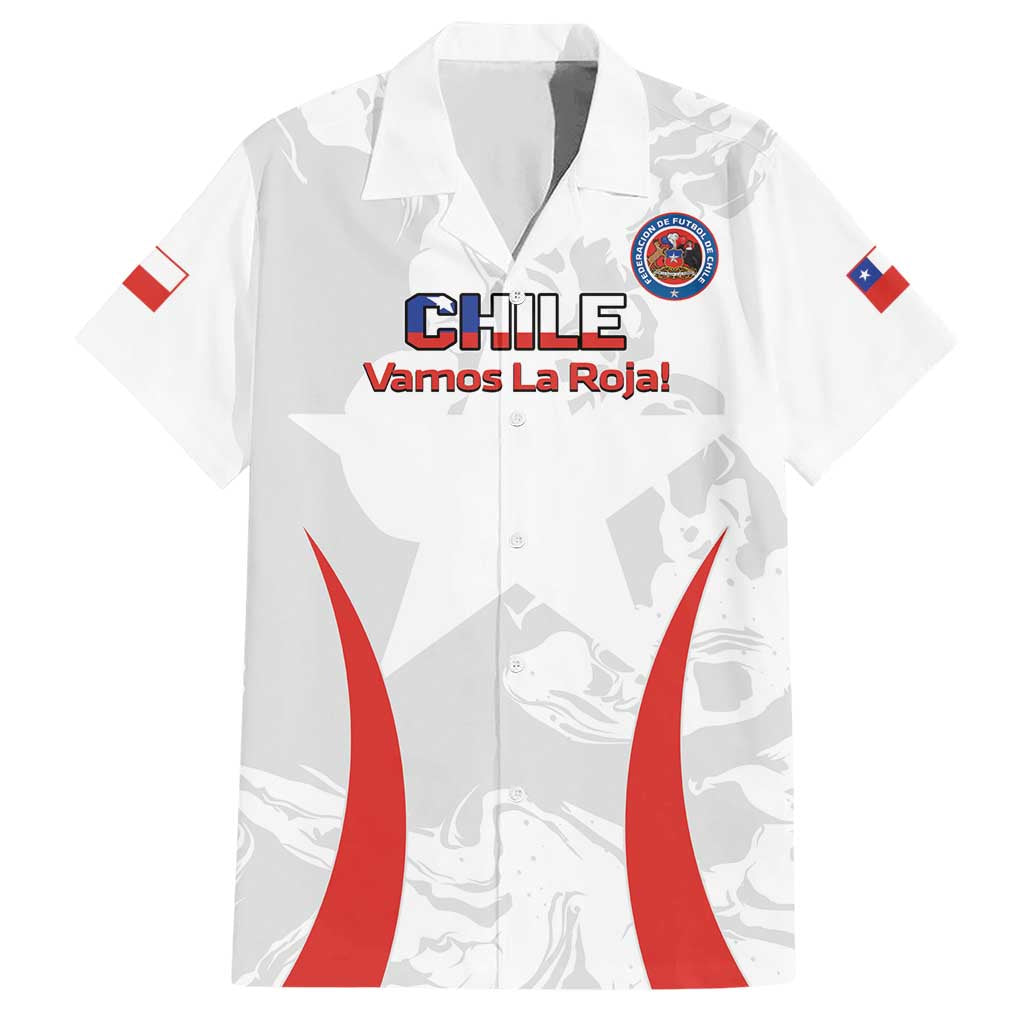 Custom Chile Football Hawaiian Shirt 2024 Vamos La Roja - White - Wonder Print Shop