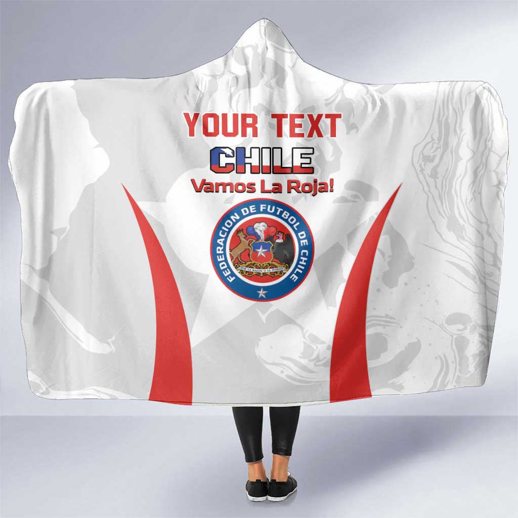 Custom Chile Football Hooded Blanket 2024 Vamos La Roja - White