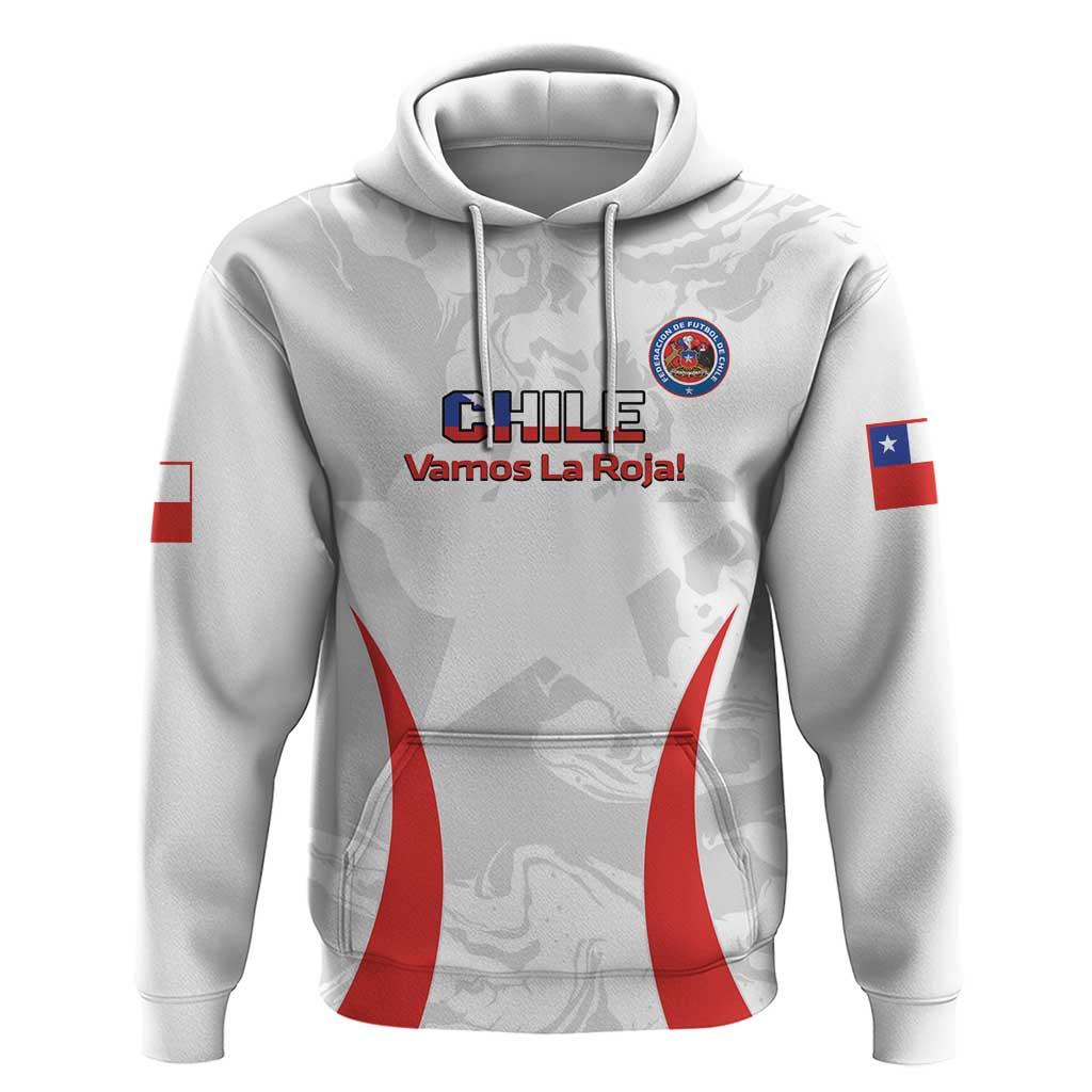 Custom Chile Football Hoodie 2024 Vamos La Roja - White - Wonder Print Shop