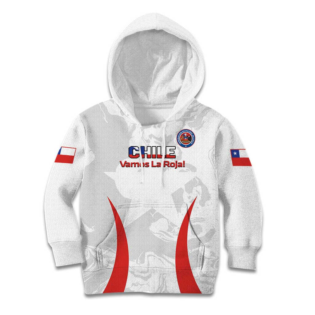 Custom Chile Football Kid Hoodie 2024 Vamos La Roja - White - Wonder Print Shop