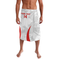 White custom football shorts with red design and your text 14 on front