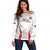 Custom Chile Football Off Shoulder Sweater 2024 Vamos La Roja - White - Wonder Print Shop