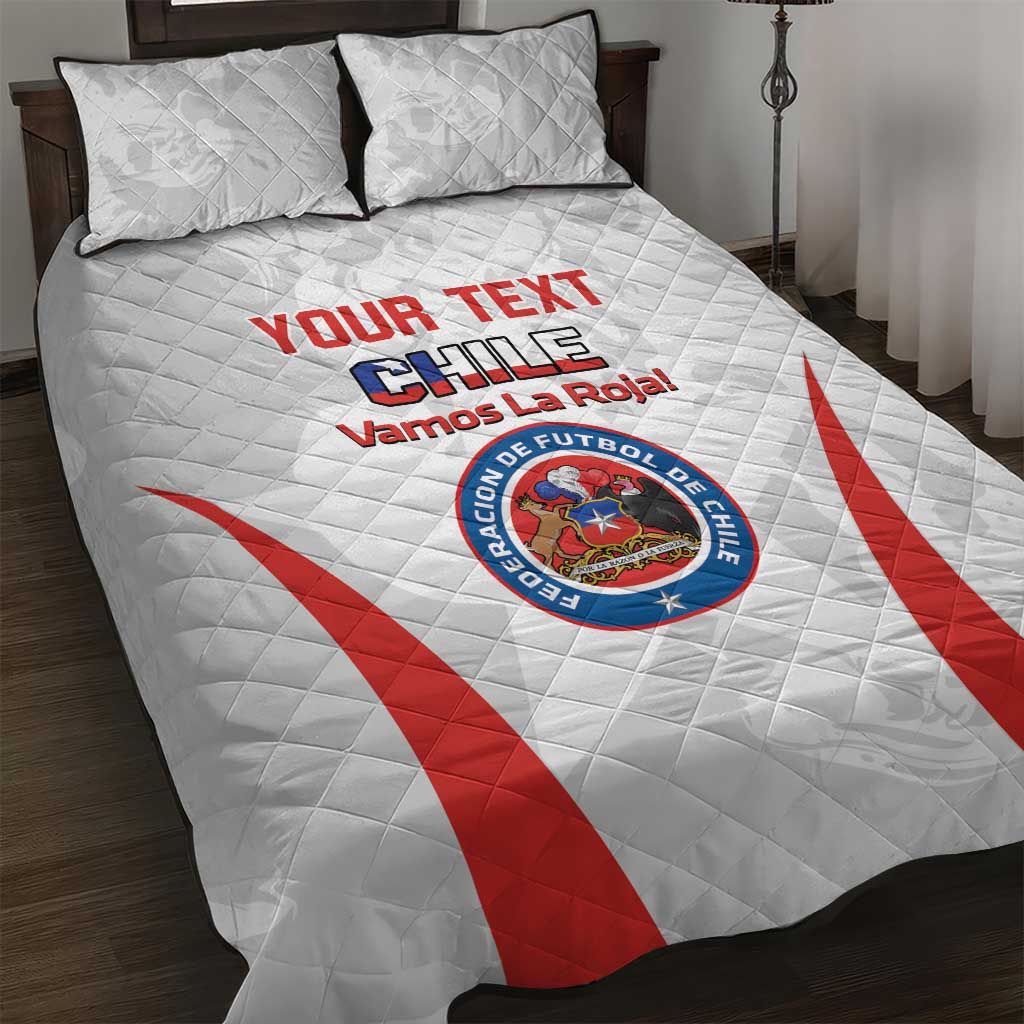 Custom Chile Football Quilt Bed Set 2024 Vamos La Roja - White - Wonder Print Shop