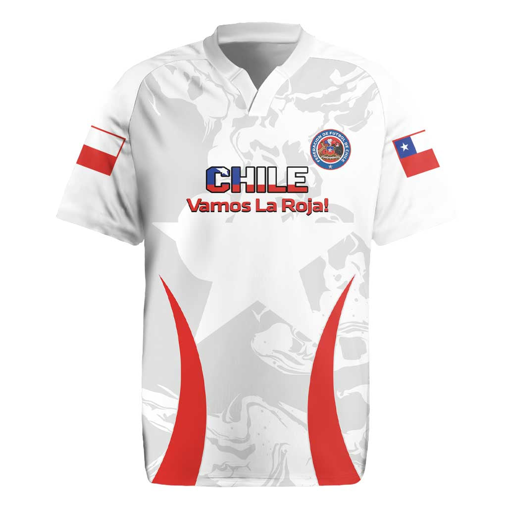 Custom Chile Football Rugby Jersey 2024 Vamos La Roja - White - Wonder Print Shop