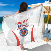 White Chile football sarong with 'YOUR TEXT' and circular crest center print