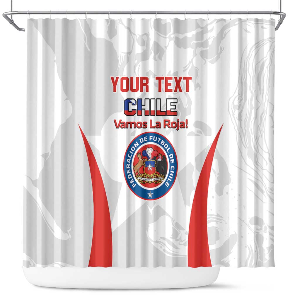 Custom Chile Football Shower Curtain 2024 Vamos La Roja - White