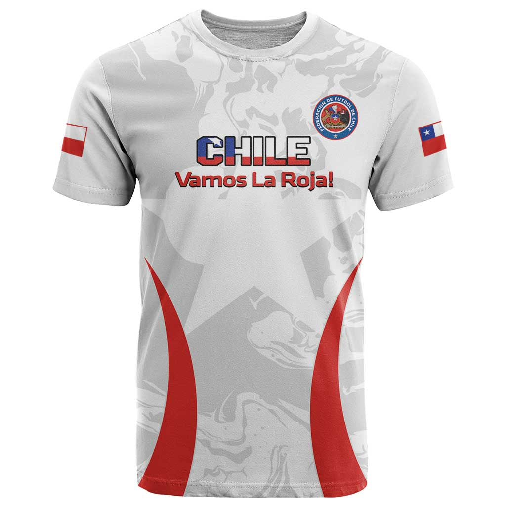 Custom Chile Football T Shirt 2024 Vamos La Roja - White - Wonder Print Shop