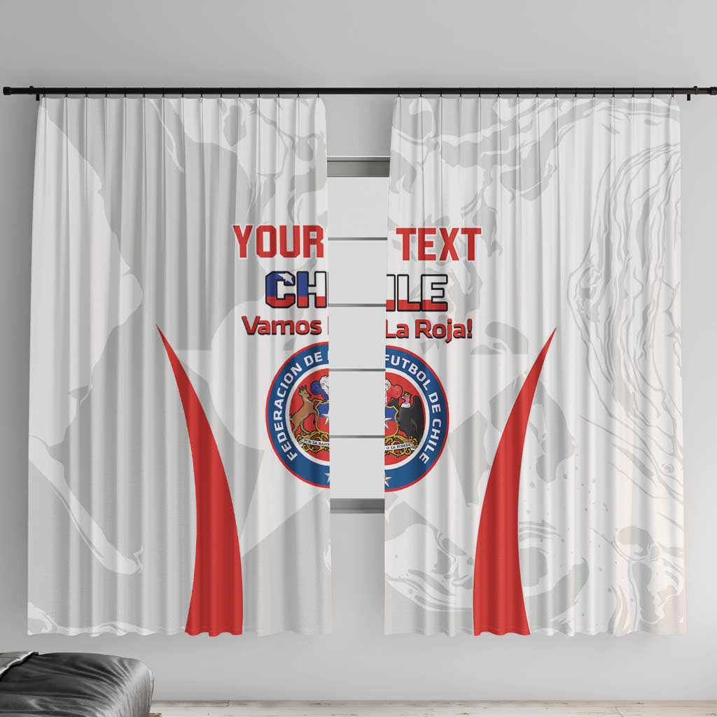 Custom Chile Football Window Curtain 2024 Vamos La Roja - White - Wonder Print Shop