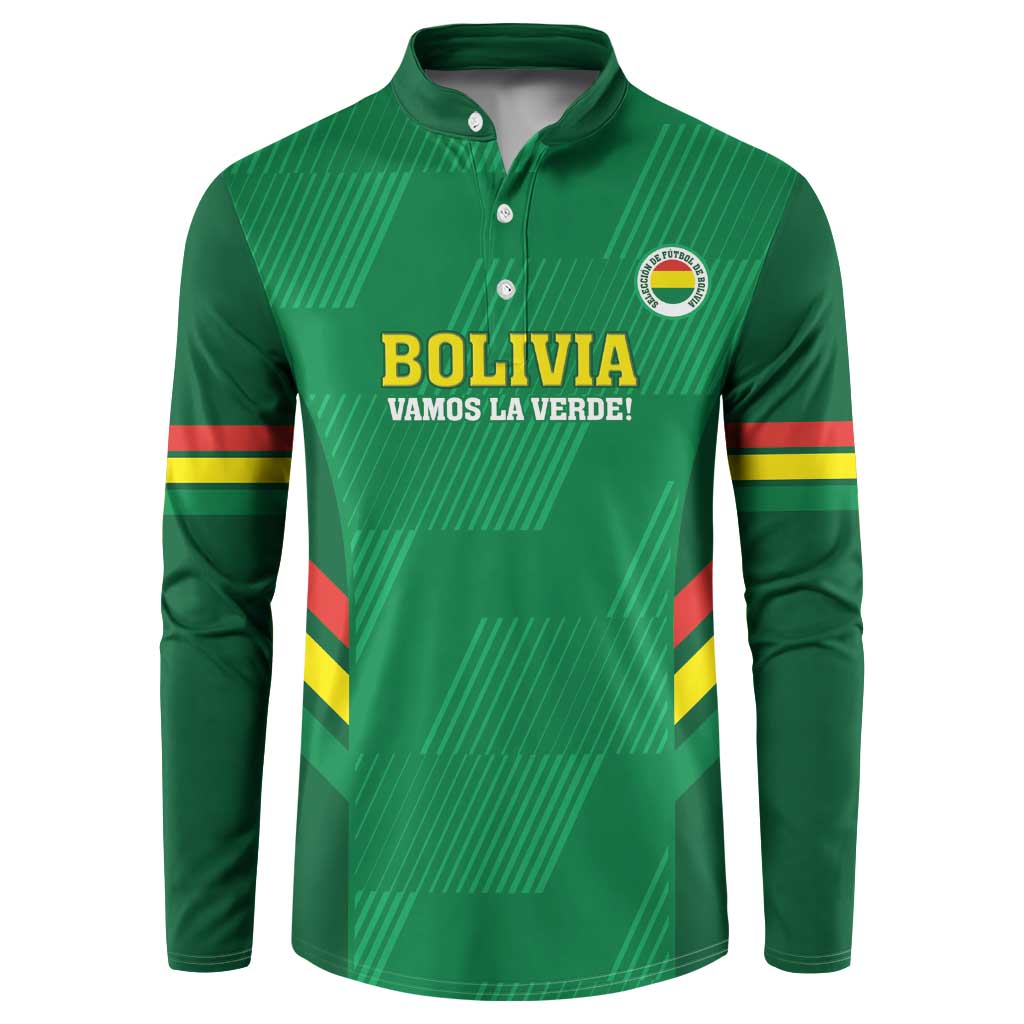 Custom Bolivia Football Button Sweatshirt 2024 Vamos La Verde - Green - Wonder Print Shop