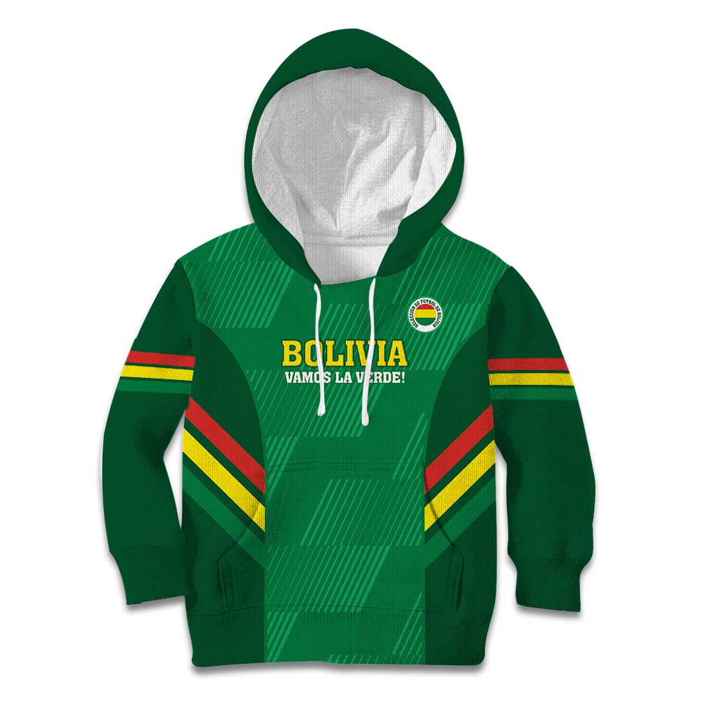 Custom Bolivia Football Kid Hoodie 2024 Vamos La Verde - Green - Wonder Print Shop