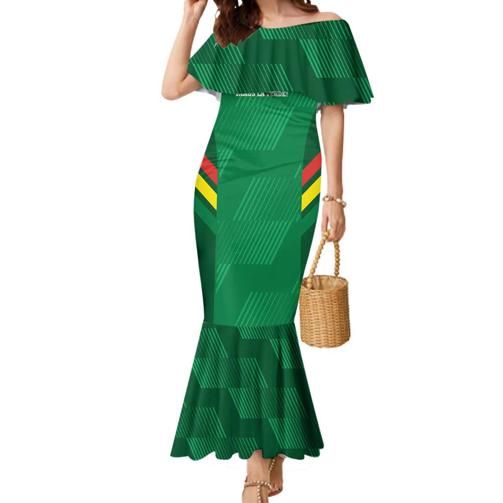 Custom Bolivia Football Mermaid Dress 2024 Vamos La Verde - Green - Wonder Print Shop