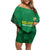 Custom Bolivia Football Off Shoulder Short Dress 2024 Vamos La Verde - Green - Wonder Print Shop