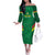 Custom Bolivia Football Off The Shoulder Long Sleeve Dress 2024 Vamos La Verde - Green - Wonder Print Shop