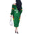 Custom Bolivia Football Off The Shoulder Long Sleeve Dress 2024 Vamos La Verde - Green - Wonder Print Shop