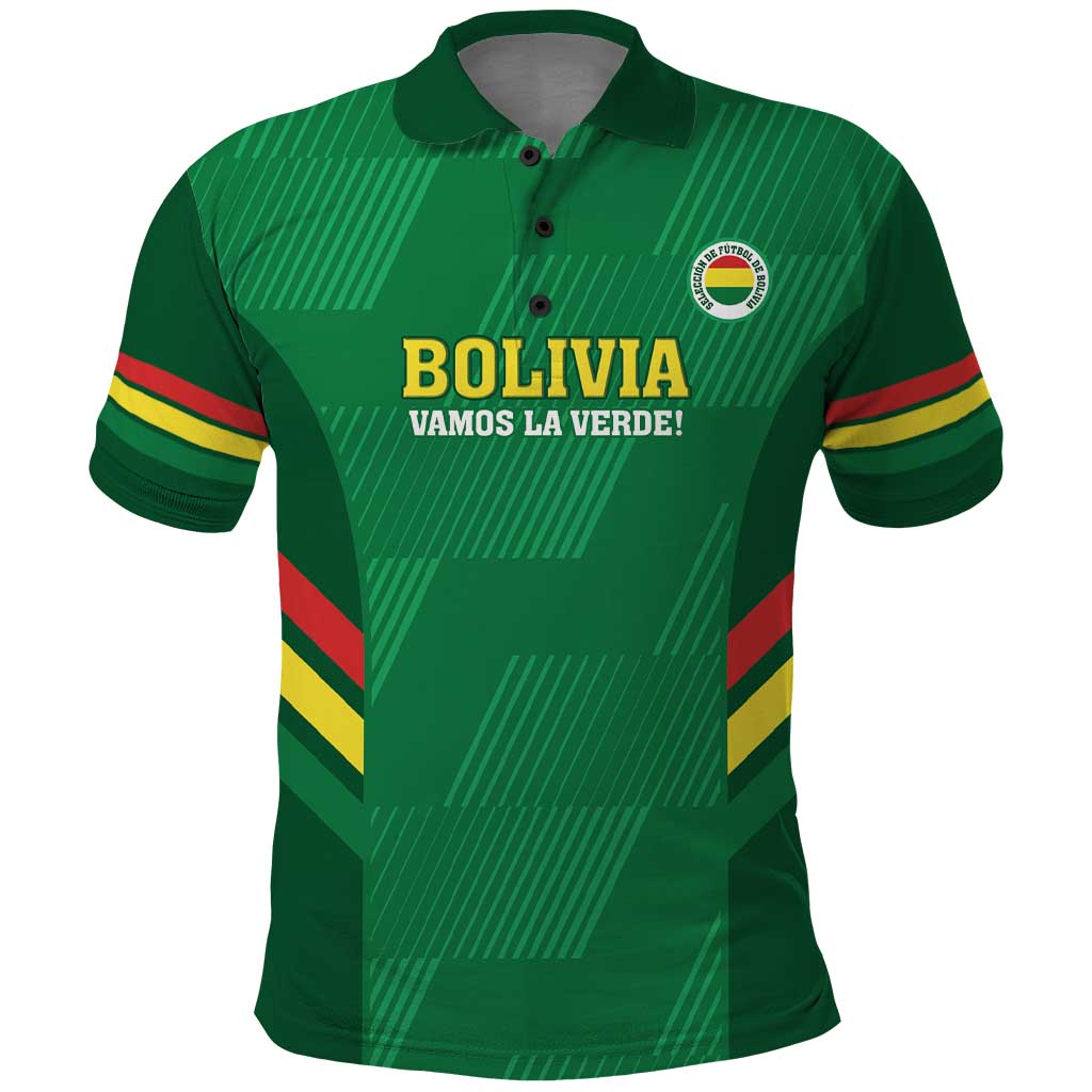 Custom Bolivia Football Polo Shirt 2024 Vamos La Verde - Green - Wonder Print Shop