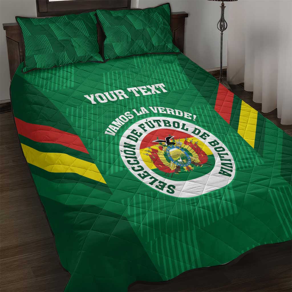 Custom Bolivia Football Quilt Bed Set 2024 Vamos La Verde - Green - Wonder Print Shop