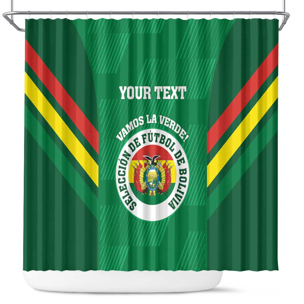 Custom Bolivia Football Shower Curtain 2024 Vamos La Verde - Green