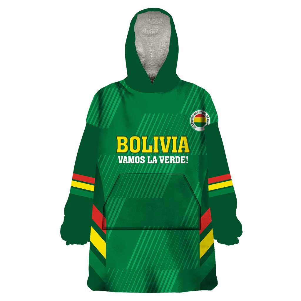 Custom Bolivia Football Wearable Blanket Hoodie 2024 Vamos La Verde - Green - Wonder Print Shop