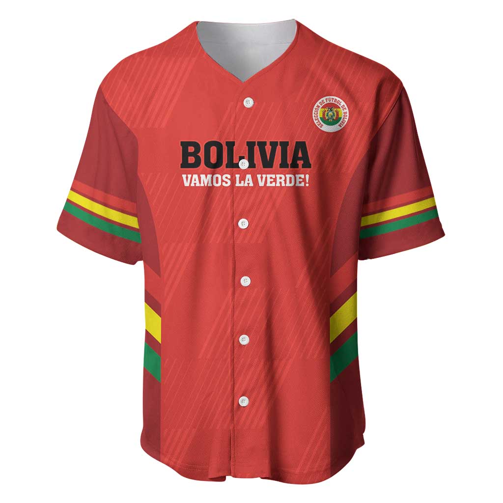 Custom Bolivia Football Baseball Jersey 2024 Vamos La Verde - Red - Wonder Print Shop