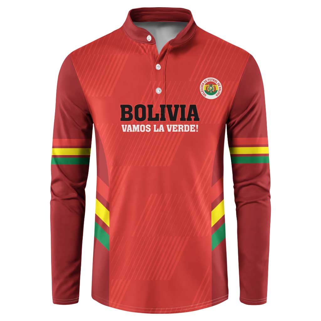 Custom Bolivia Football Button Sweatshirt 2024 Vamos La Verde - Red - Wonder Print Shop