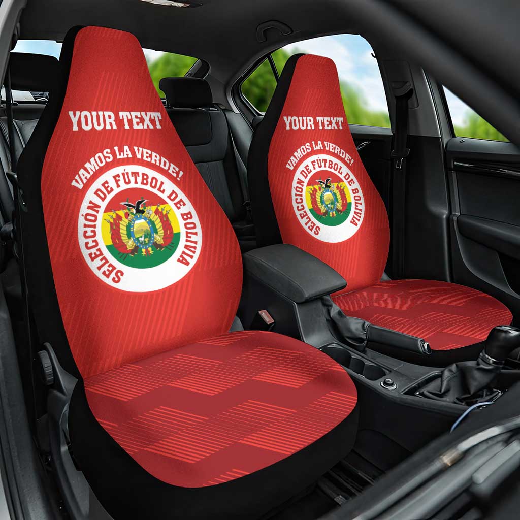 Custom Bolivia Football Car Seat Cover 2024 Vamos La Verde - Red - Wonder Print Shop