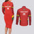 Custom Bolivia Football Couples Matching Long Sleeve Bodycon Dress and Long Sleeve Button Shirt 2024 Vamos La Verde - Red - Wonder Print Shop