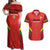 Custom Bolivia Football Couples Matching Off Shoulder Maxi Dress and Hawaiian Shirt 2024 Vamos La Verde - Red - Wonder Print Shop