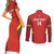 Custom Bolivia Football Couples Matching Short Sleeve Bodycon Dress and Long Sleeve Button Shirt 2024 Vamos La Verde - Red - Wonder Print Shop