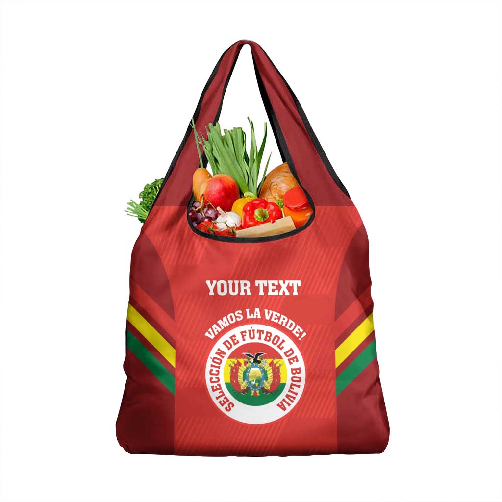 Custom Bolivia Football Grocery Bag Vamos La Verde - Red