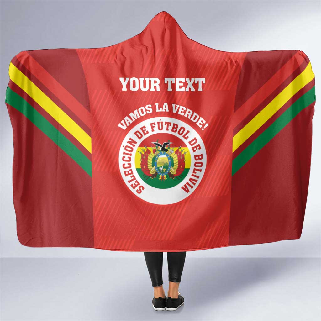 Custom Bolivia Football Hooded Blanket 2024 Vamos La Verde - Red