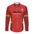 Custom Bolivia Football Long Sleeve Button Shirt 2024 Vamos La Verde - Red - Wonder Print Shop