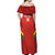 Custom Bolivia Football Off Shoulder Maxi Dress 2024 Vamos La Verde - Red - Wonder Print Shop