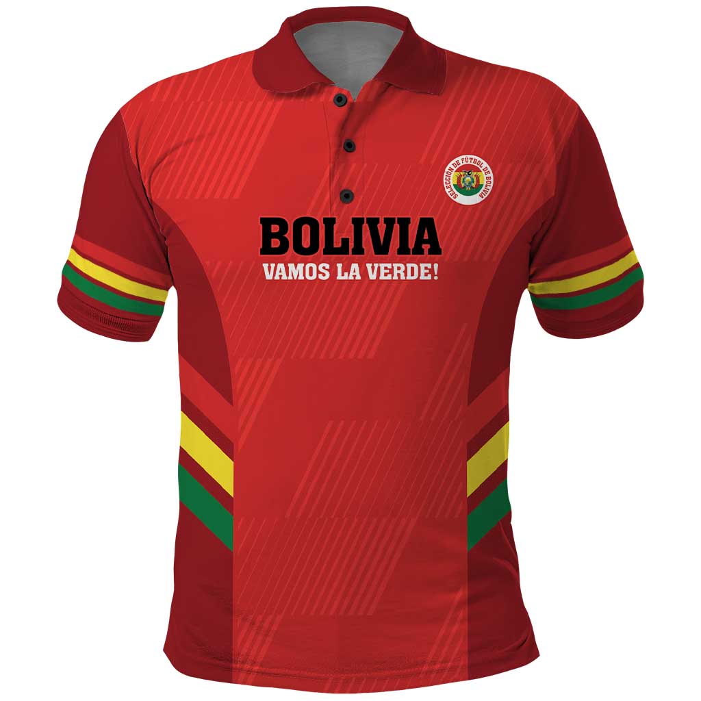 Custom Bolivia Football Polo Shirt 2024 Vamos La Verde - Red - Wonder Print Shop