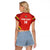 Custom Bolivia Football Raglan Cropped T Shirt 2024 Vamos La Verde - Red - Wonder Print Shop