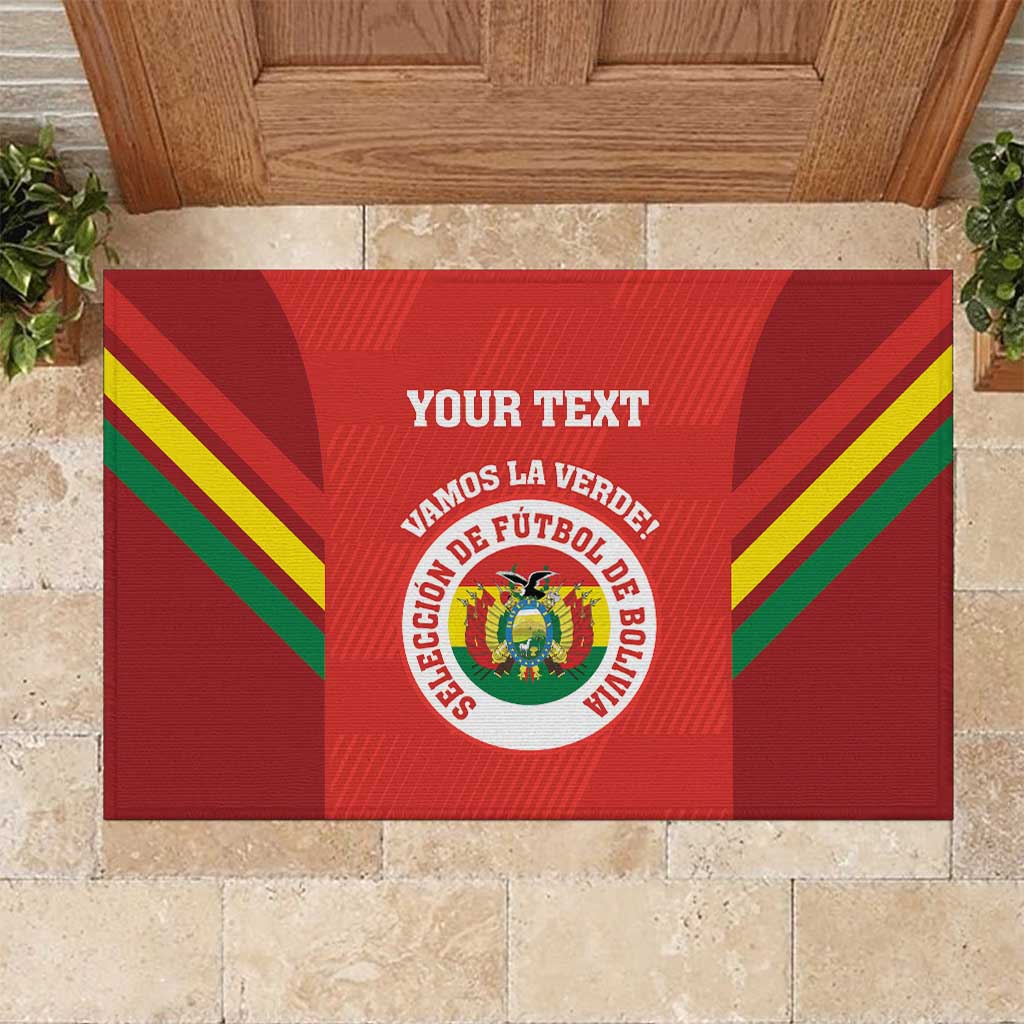 Custom Bolivia Football Rubber Doormat 2024 Vamos La Verde - Red - Wonder Print Shop