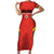 Custom Bolivia Football Short Sleeve Bodycon Dress 2024 Vamos La Verde - Red - Wonder Print Shop