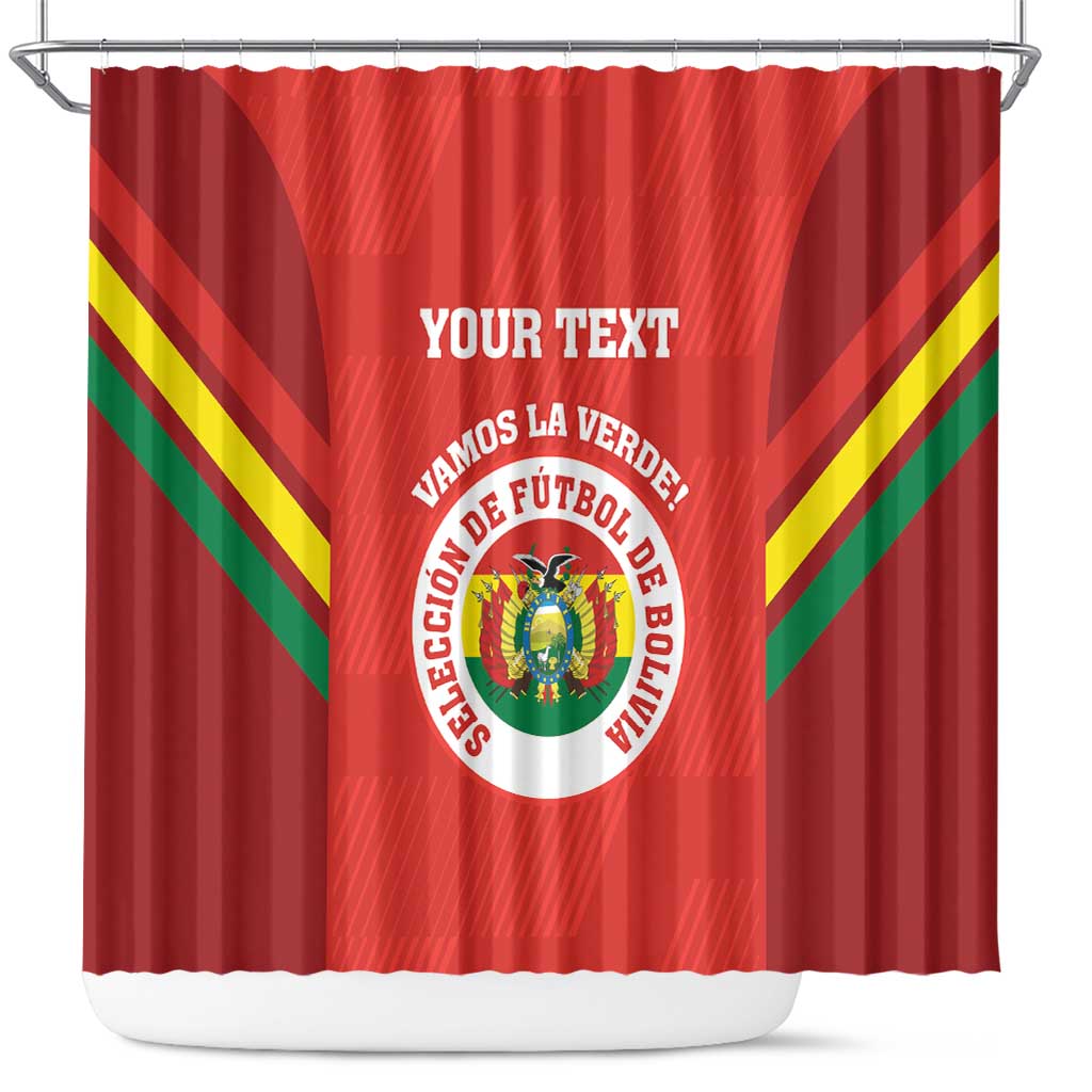 Custom Bolivia Football Shower Curtain 2024 Vamos La Verde - Red