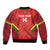 Custom Bolivia Football Sleeve Zip Bomber Jacket 2024 Vamos La Verde - Red - Wonder Print Shop