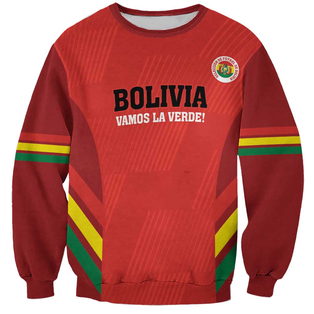 Custom Bolivia Football Sweatshirt 2024 Vamos La Verde - Red - Wonder Print Shop