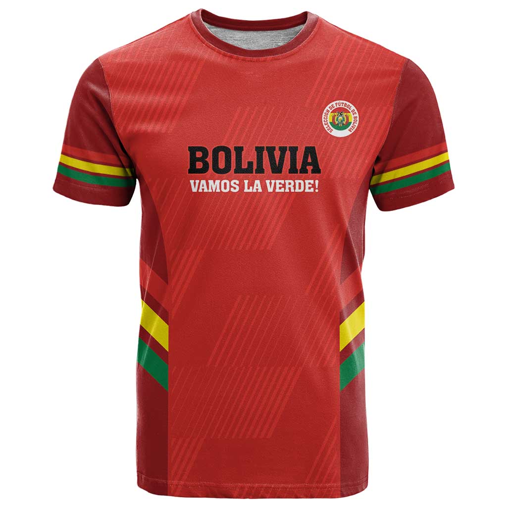 Custom Bolivia Football T Shirt 2024 Vamos La Verde - Red