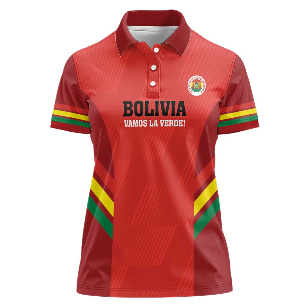 Custom Bolivia Football Women Polo Shirt 2024 Vamos La Verde - Red - Wonder Print Shop