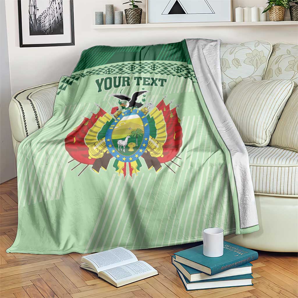 Sea green football blanket with crest graphic and bold "YOUR TEXT" center print